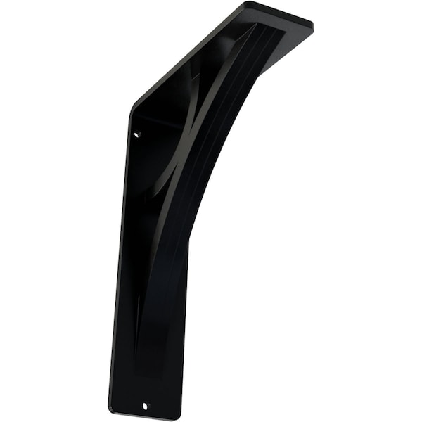 Ekena Millwork Galveston Wrought Iron Bracket, (Triple center brace), Powder Coated Black 2"W x 5 1/2"D x 8"H BKTM02X05X08TGL - main